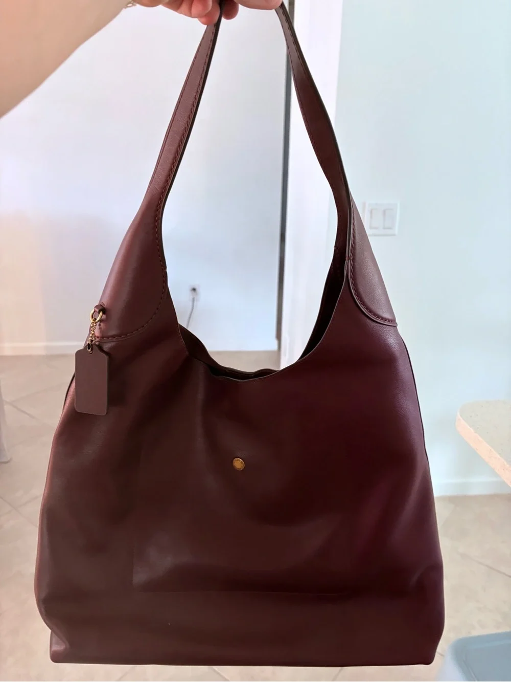 Coach Wine Leather Hobo Shoulder Bag - Picture 2 of 4